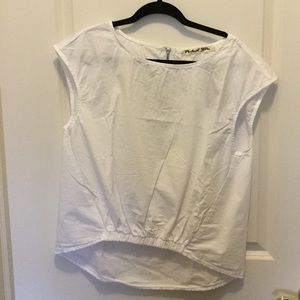 MIchael Stars White Cotton Poplin Top